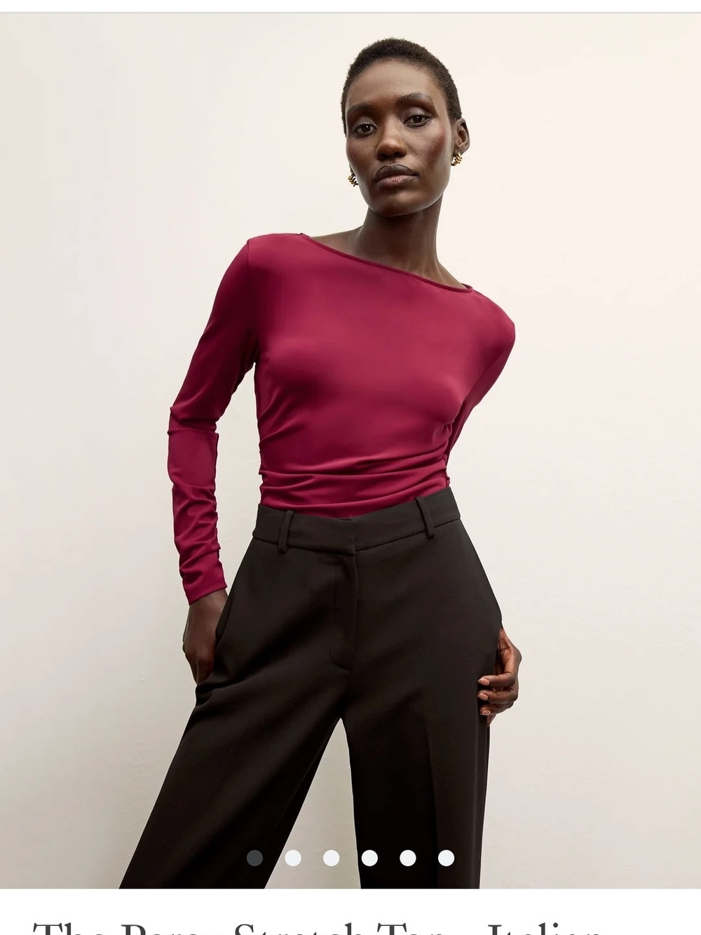 M.M. Lafleur Percy Boatneck Top in Grenache